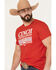 Image #2 - Cinch Men's Logo Short Sleeve Graphic T-Shirt, Red, hi-res