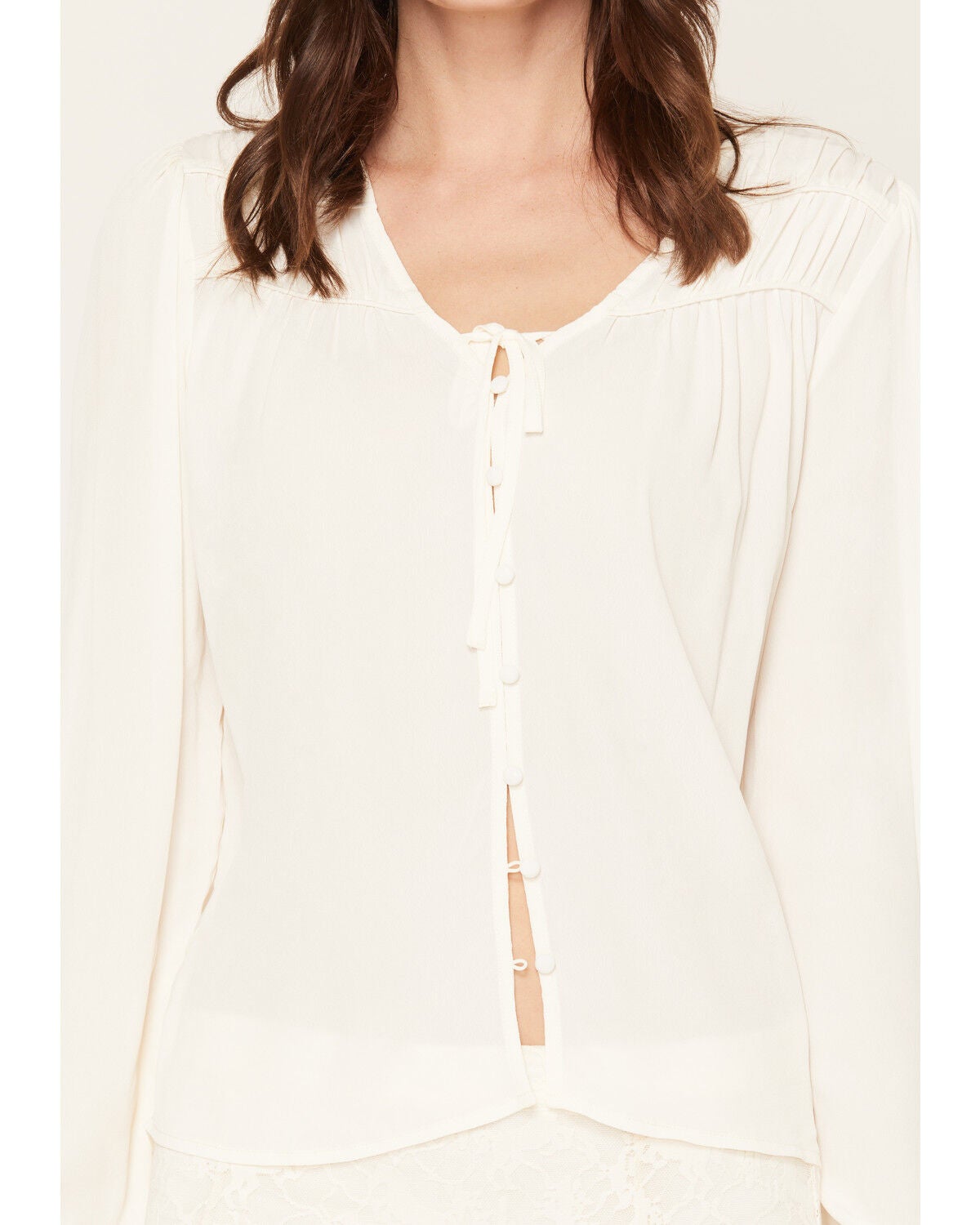 Image #3 - Idyllwind Women's Delwood Button-Front Long Sleeve Blouse, Ivory, hi-res