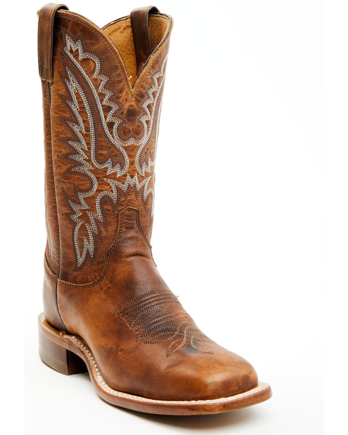 Justin Women's Peyton Western Boots - Broad Square Toe, Brown, hi-res