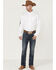 Image #2 - RANK 45® Men's Solid Performance Twill Logo Long Sleeve Button-Down Western Shirt, White, hi-res