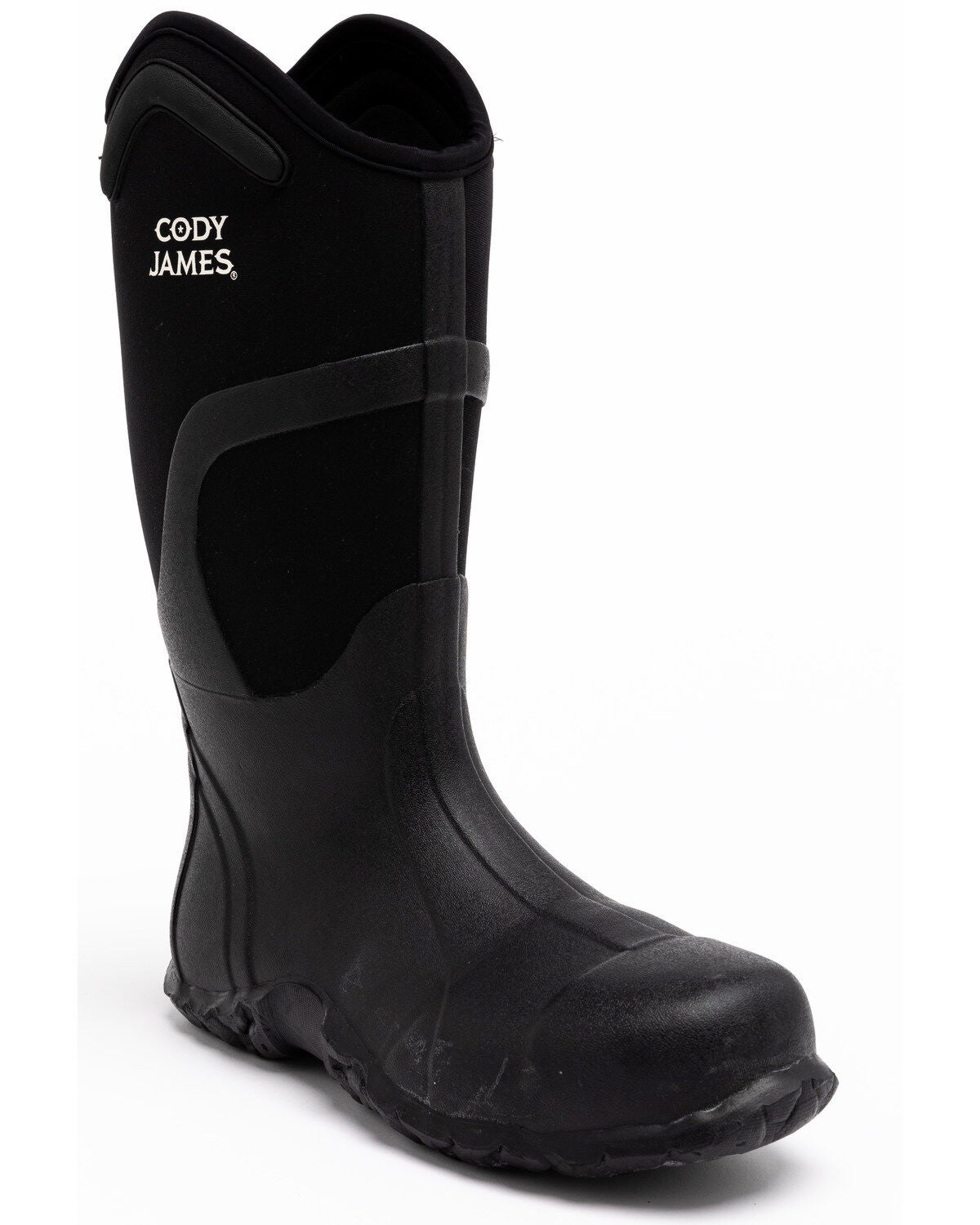 Cody James Men's 14" Rubber Waterproof Work Boots - Composite Toe, Black, hi-res