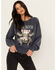 Image #1 - Cleo + Wolf Women's Liberty Park Fleece Pullover, Navy, hi-res