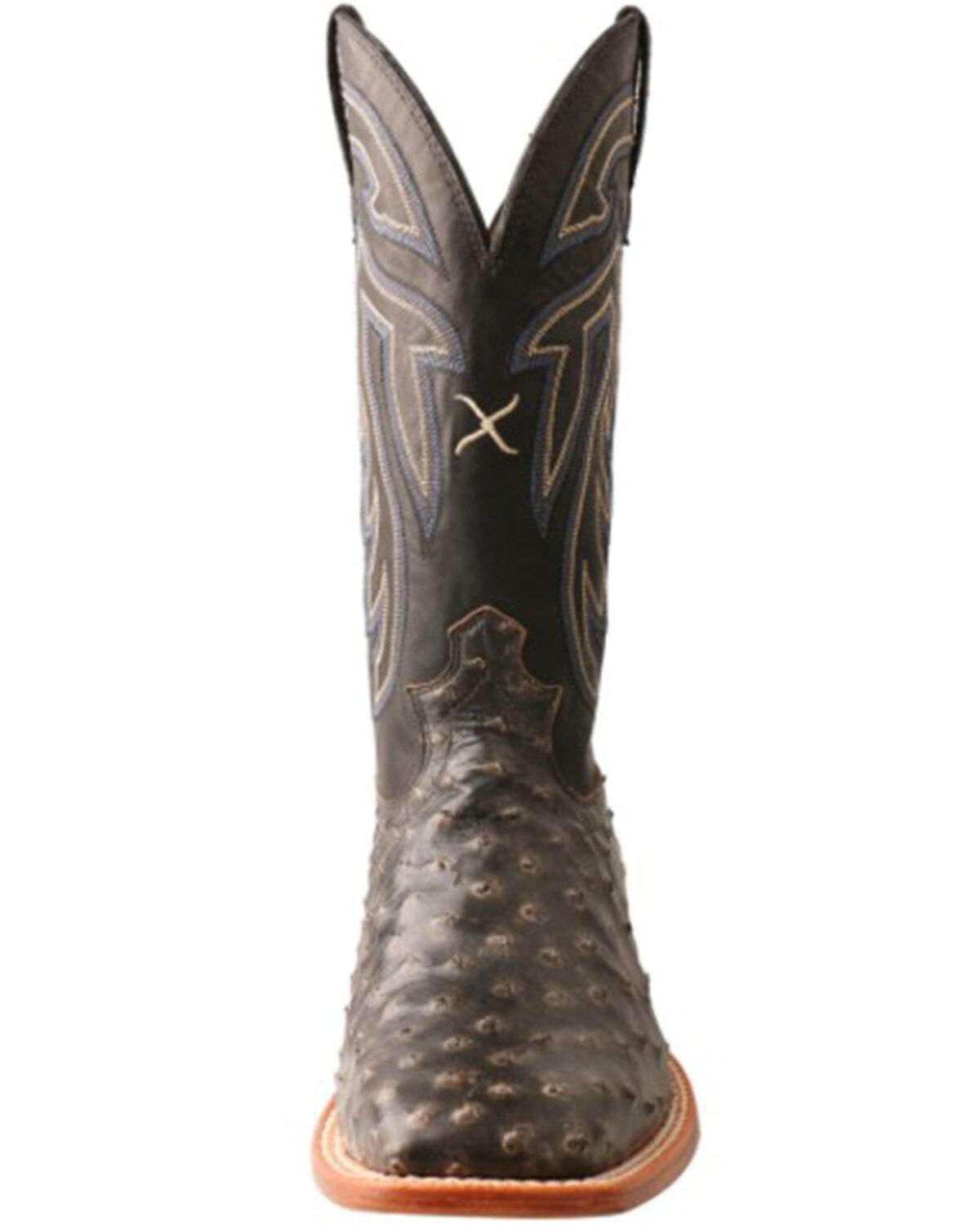 Image #4 - Twistex X Men's Ruff Stock Fill-Quill Ostrich Vamp Exotic Western Boot - Broad Square Toe, Black, hi-res