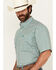 Image #2 - George Strait by Wrangler Men's Geo Print Short Sleeve Button-Down Stretch Western Shirt, Turquoise, hi-res