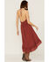 Lush Women's Brick Red Hi-Low Tank Self Tie Dress, Brick Red, hi-res