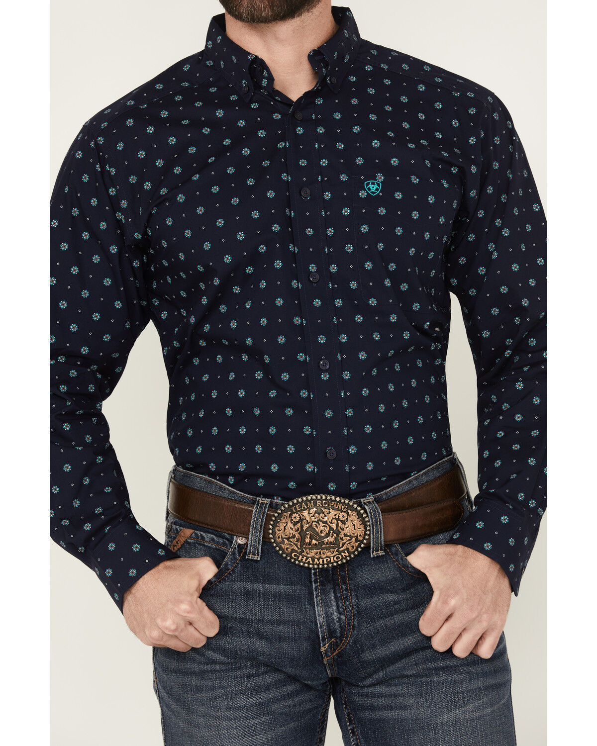 Product Name:  Ariat Men's Jacobi Geo Print Long Sleeve Button-Down Western Shirt