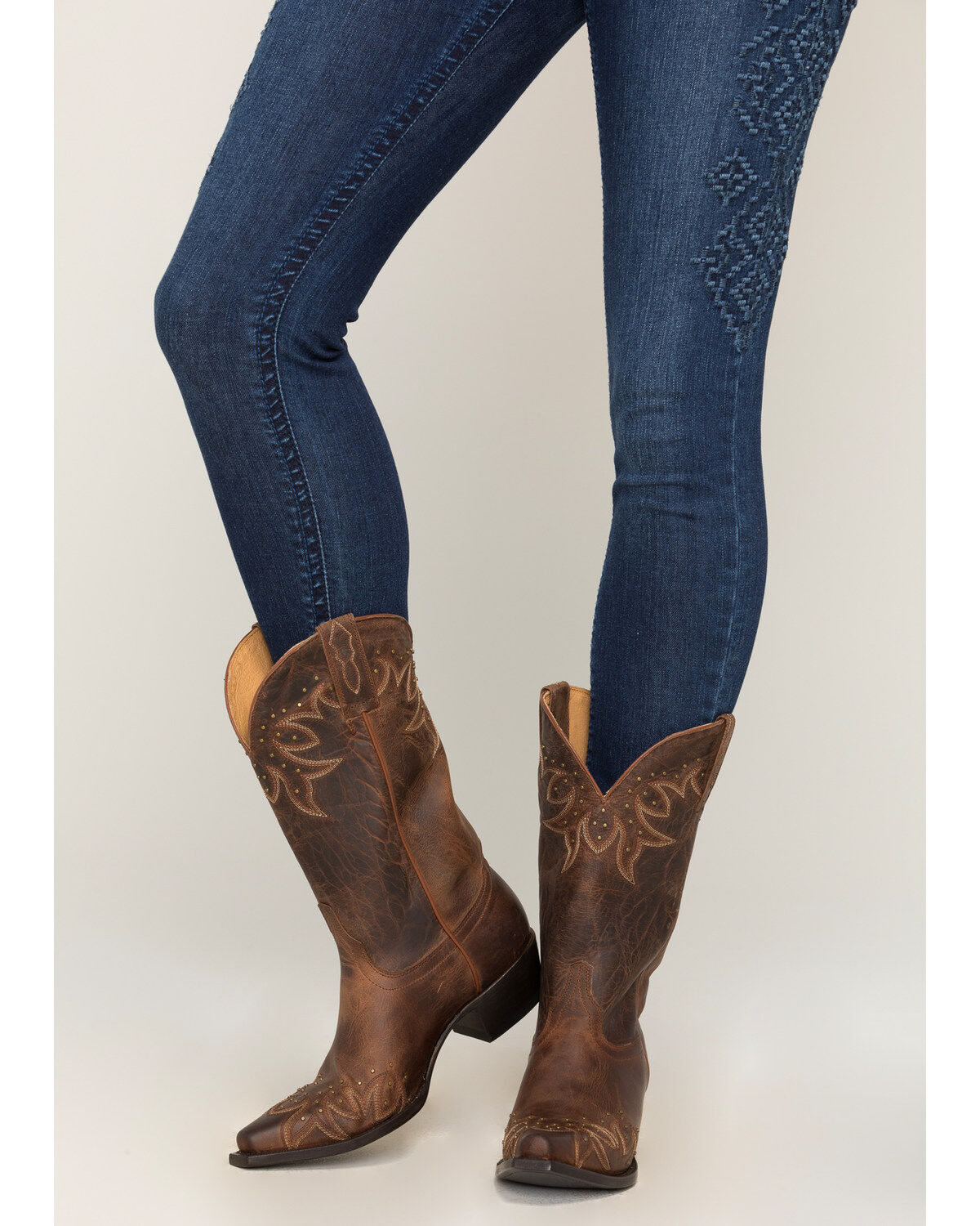 Image #2 - Shyanne Women's Studded Wing Tip Cowgirl Boots - Snip Toe, Brown, hi-res