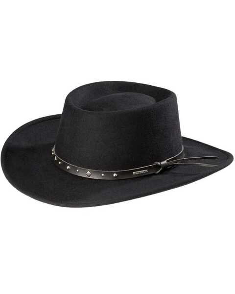 Image #1 - Stetson Black Hawk Crushable Wool Hat, Black, hi-res