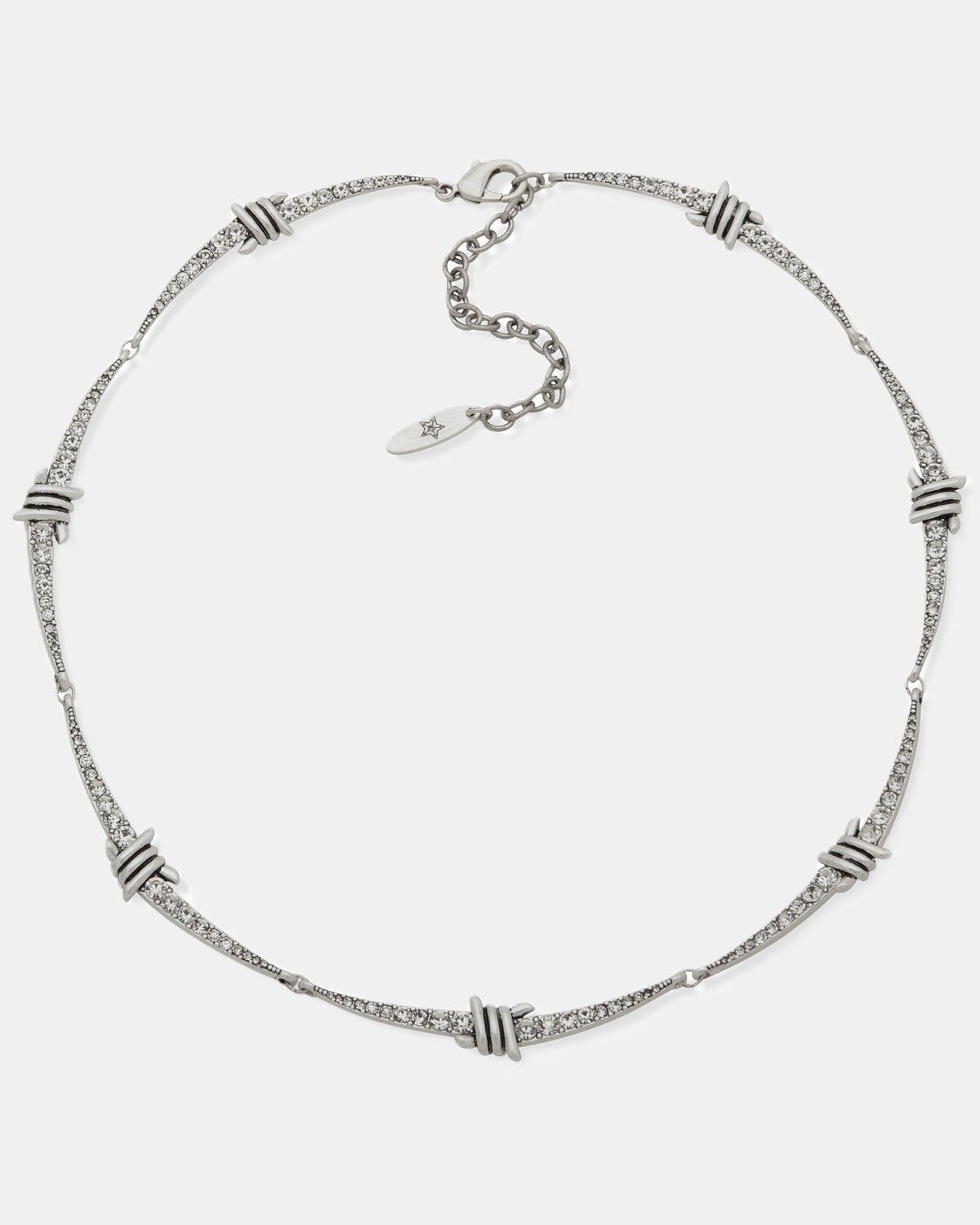 Lainey Wilson Women's Barbed Wire Embellished Collar Necklace, Silver, hi-res