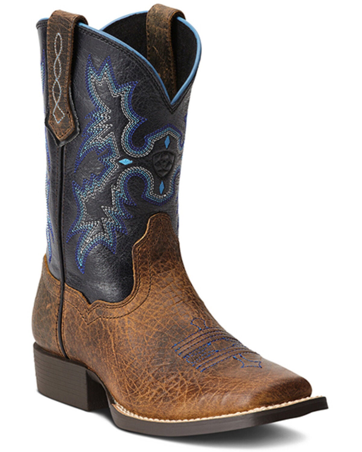 Ariat Boys' Tombstone Western Boots - Square Toe, Black, hi-res