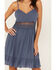Image #3 - Jolt Women's Crochet Waist Dress, Blue, hi-res