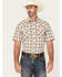 Image #1 - Wrangler Retro Men's Plaid Print Short Sleeve Snap Western Shirt, Brown, hi-res