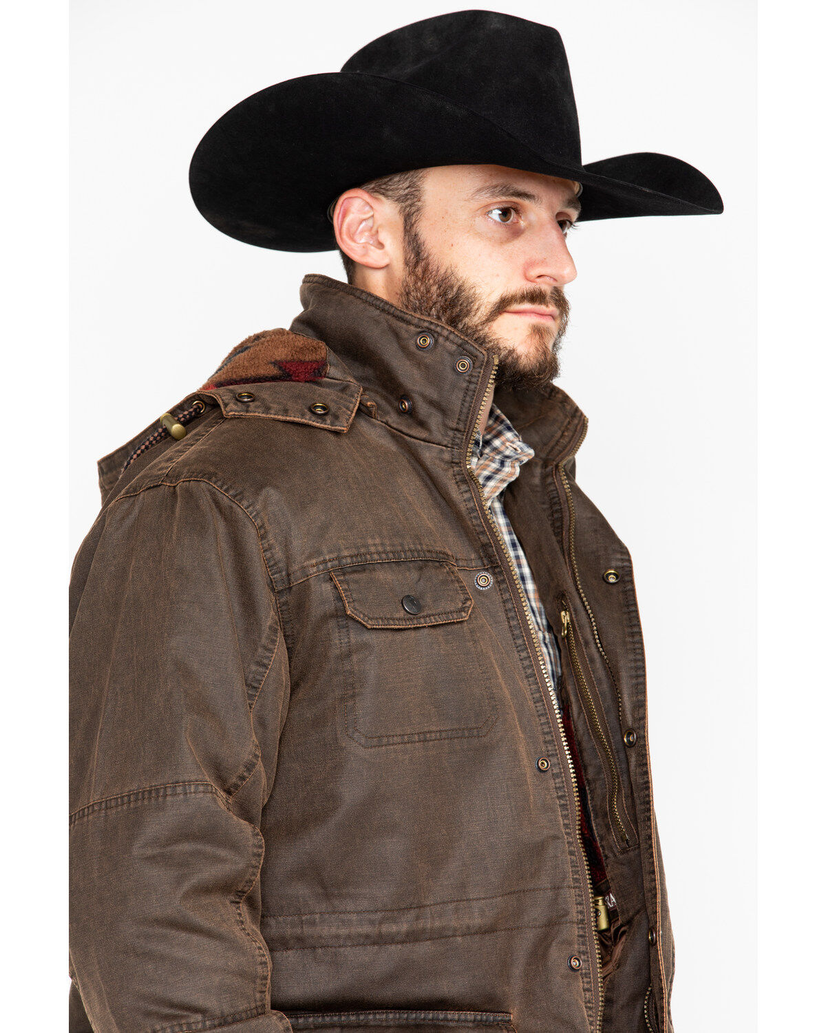 Image #3 - Outback Trading Co. Men's Langston 2-Way Fleece Jacket, Brown, hi-res