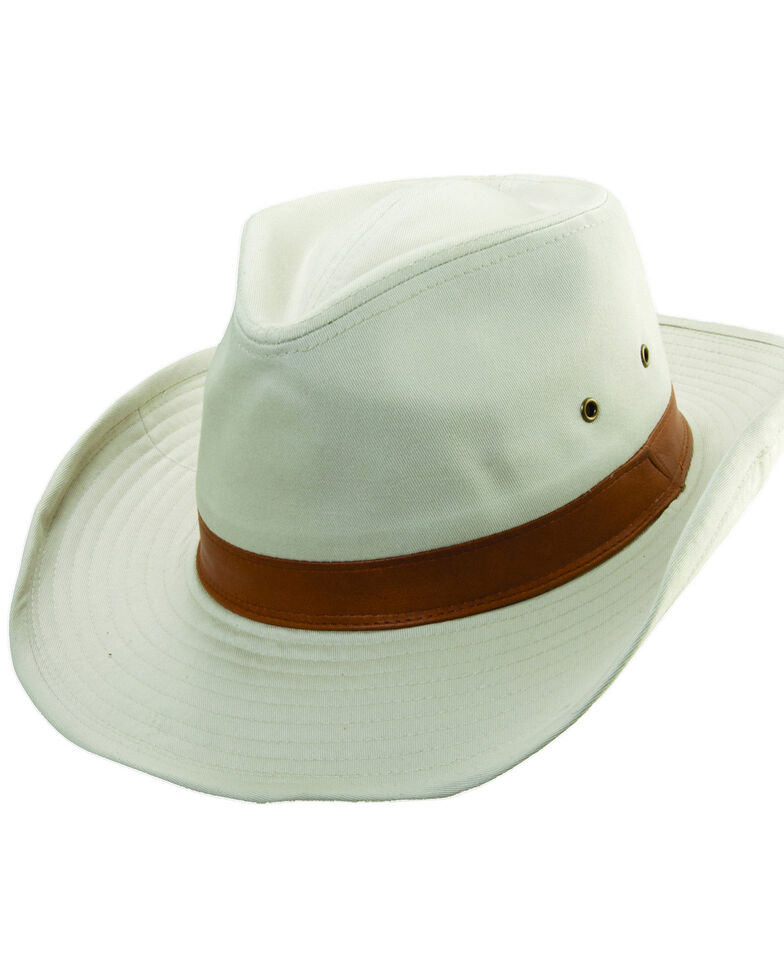 Scala Men's Bark Twill Outback Hat, Putty, hi-res