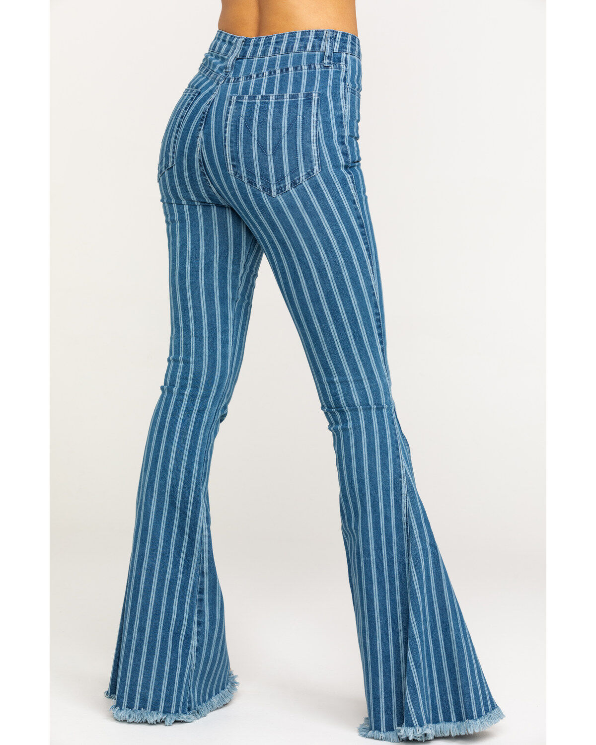 Blue striped flare pants Clearance