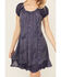Image #3 - Gunit Women's Denim Floral Short Sleeve Mini Dress, Blue, hi-res