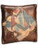 HiEnd Accents Ruidoso Square Pillow with Scalloping, Multi, hi-res