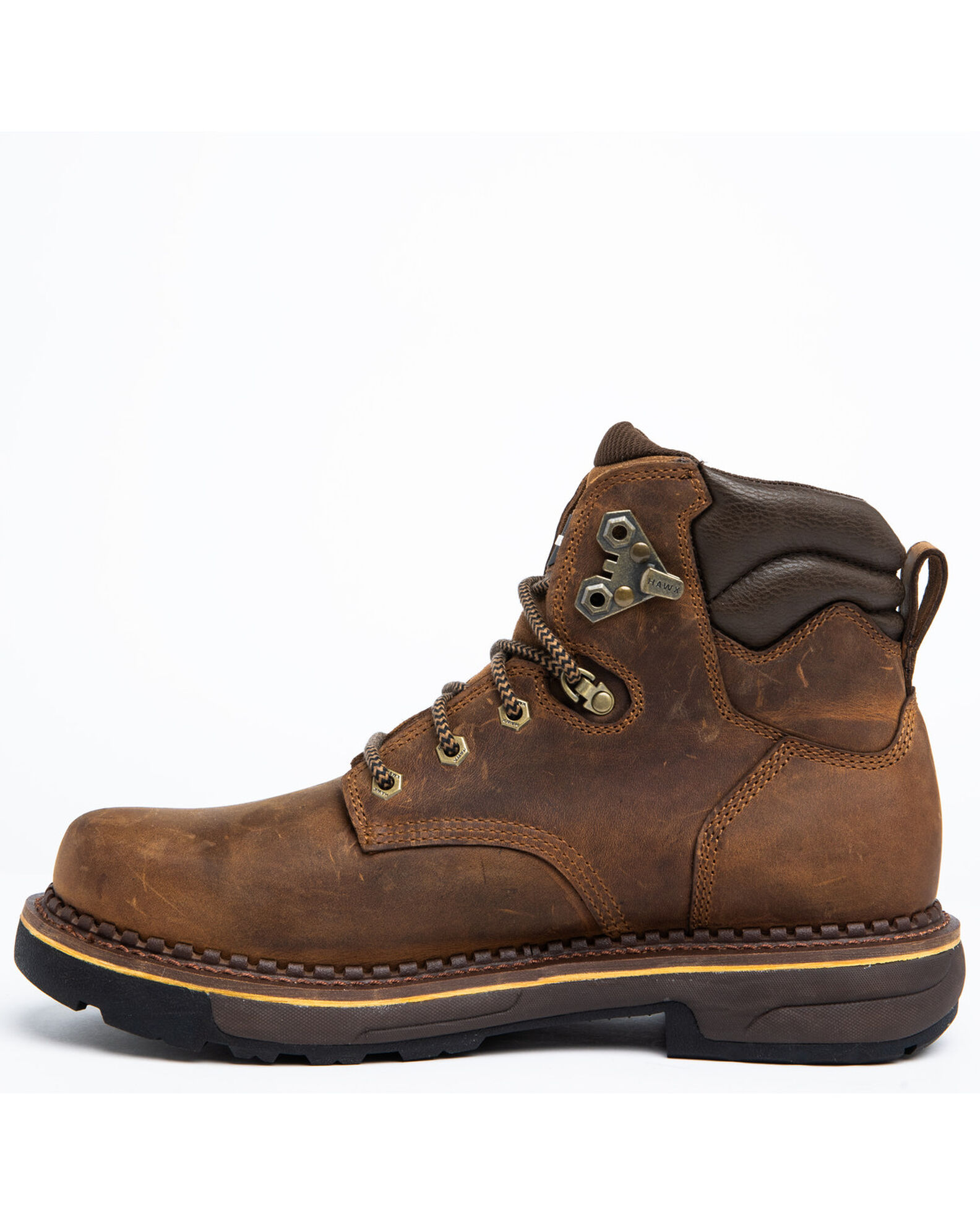 Image #3 - Hawx Men's Crew Chief Work Boots - Soft Toe, Dark Brown, hi-res