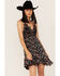 Image #2 - Free People Women's Adella Floral Print Sleeveless Slip Dress, Black, hi-res