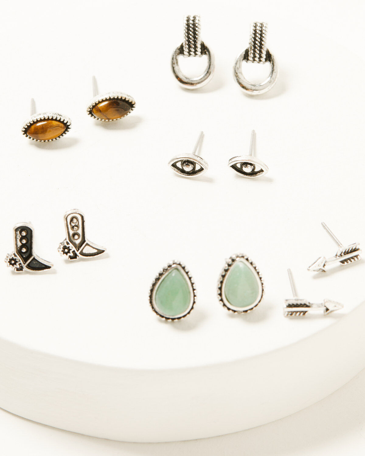 Image #3 - Shyanne Women's Heart Stone Earrings Set - 13 Piece, Silver, hi-res