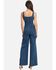 Image #4 - Flying Tomato Women's Dark Wash Sleeveless Front Seam Denim Jumpsuit, Dark Wash, hi-res