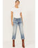 Image #1 - Lucky Brand Women's Medium Wash Mid Rise Boy Straight Jeans, Medium Wash, hi-res
