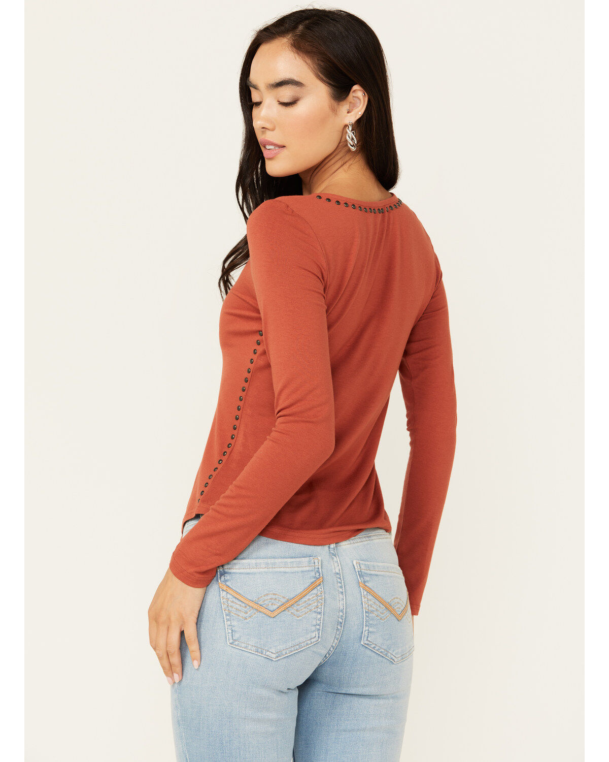 Image #4 - Idyllwind Women's Humble Long Sleeve Honky Tonk Top, Pecan, hi-res