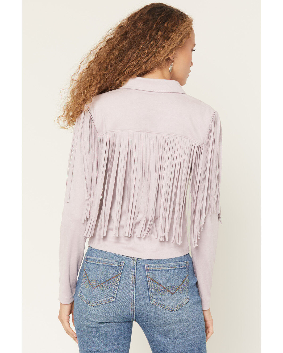 Image #4 - Idyllwind Women's Twinpines Faux Suede Button-Down Tie-Front Top, Lilac, hi-res