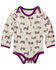 Image #1 - Carhartt Infant Girls' Farm Print Long Sleeve Onesie, Off White, hi-res