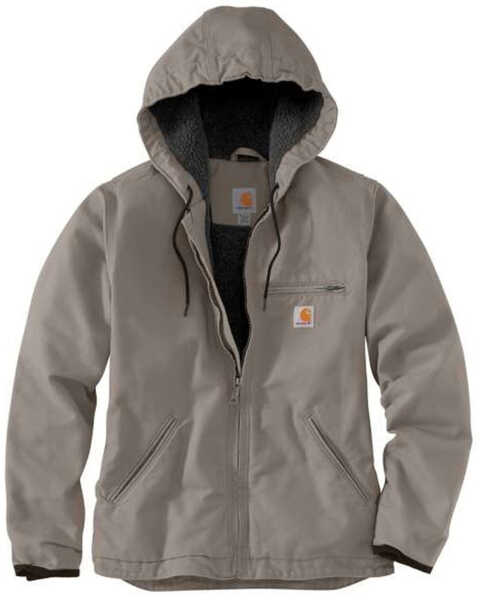 Image #2 - Carhartt Women's Taupe Washed Duck Sherpa-Lined Jacket - Plus, , hi-res