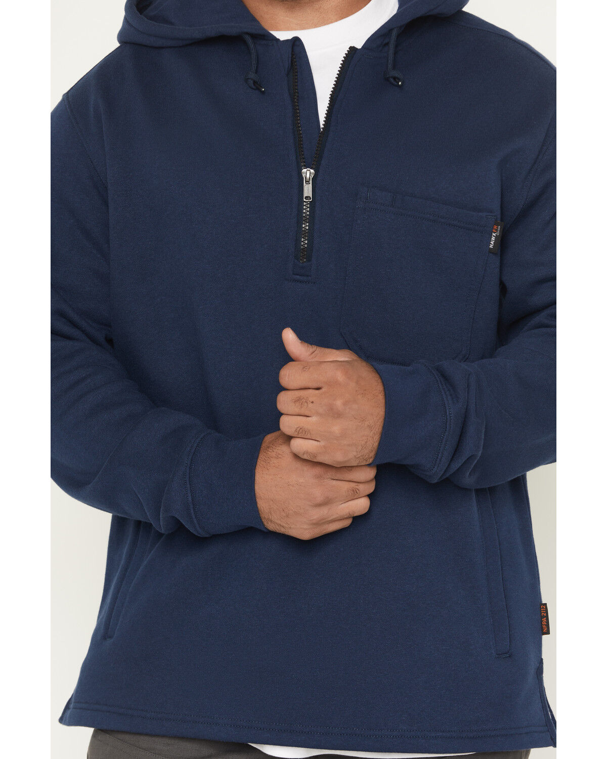 Image #3 - Hawx Men's Stillhouse Half Zip Hooded Jacket, Navy, hi-res