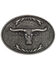 Cody James® Longhorn Antiqued Silver-Tone Oval Belt Buckle, Silver, hi-res
