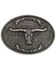 Image #1 - Cody James® Longhorn Antiqued Silver-Tone Oval Belt Buckle, Silver, hi-res