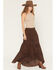Image #1 - Wild Moss Women's Embroidered Ruffle Midi Skirt, Brown, hi-res