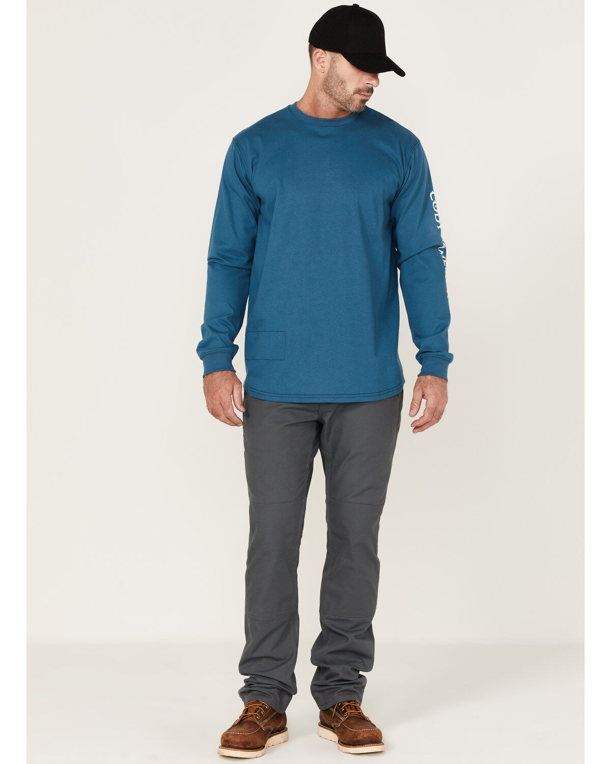 Image #2 - Cody James Men's FR Logo Long Sleeve Work T-Shirt - Tall, Blue, hi-res