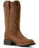 Image #1 - Ariat Women's Hybrid Ranchward Performance Western Boots - Round Toe, Brown, hi-res