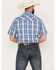 Wrangler Men's Fashion Plaid Western Snap Shirt, Blue, hi-res