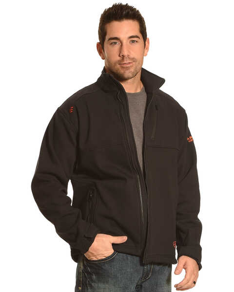 Image #2 - Ariat Men's FR Work Jacket, Black, hi-res