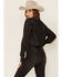Ariat Women's Black Fringe Denim Shirt, Black, hi-res