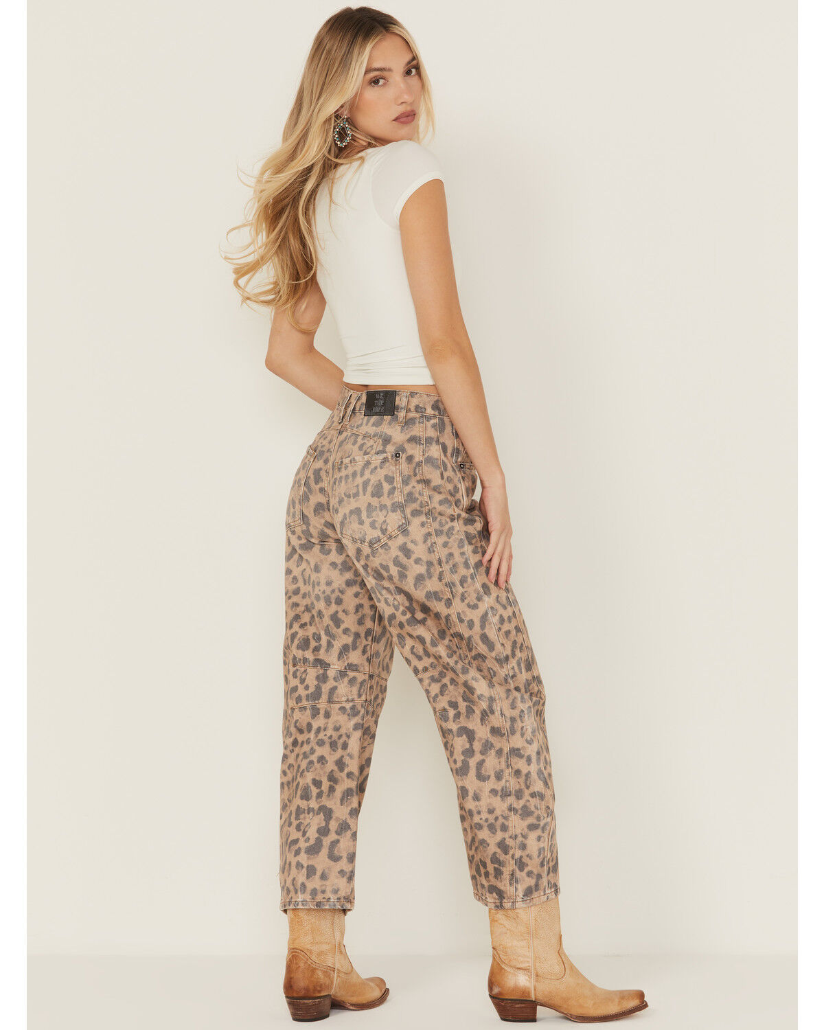 Image #3 - Free People Women's Good Luck Leopard Printed High Rise Barrel Jeans, Multi, hi-res