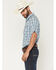 Image #2 - Cody James Men's Briggs Plaid Print Short Sleeve Snap Western Shirt - Tall, Blue, hi-res