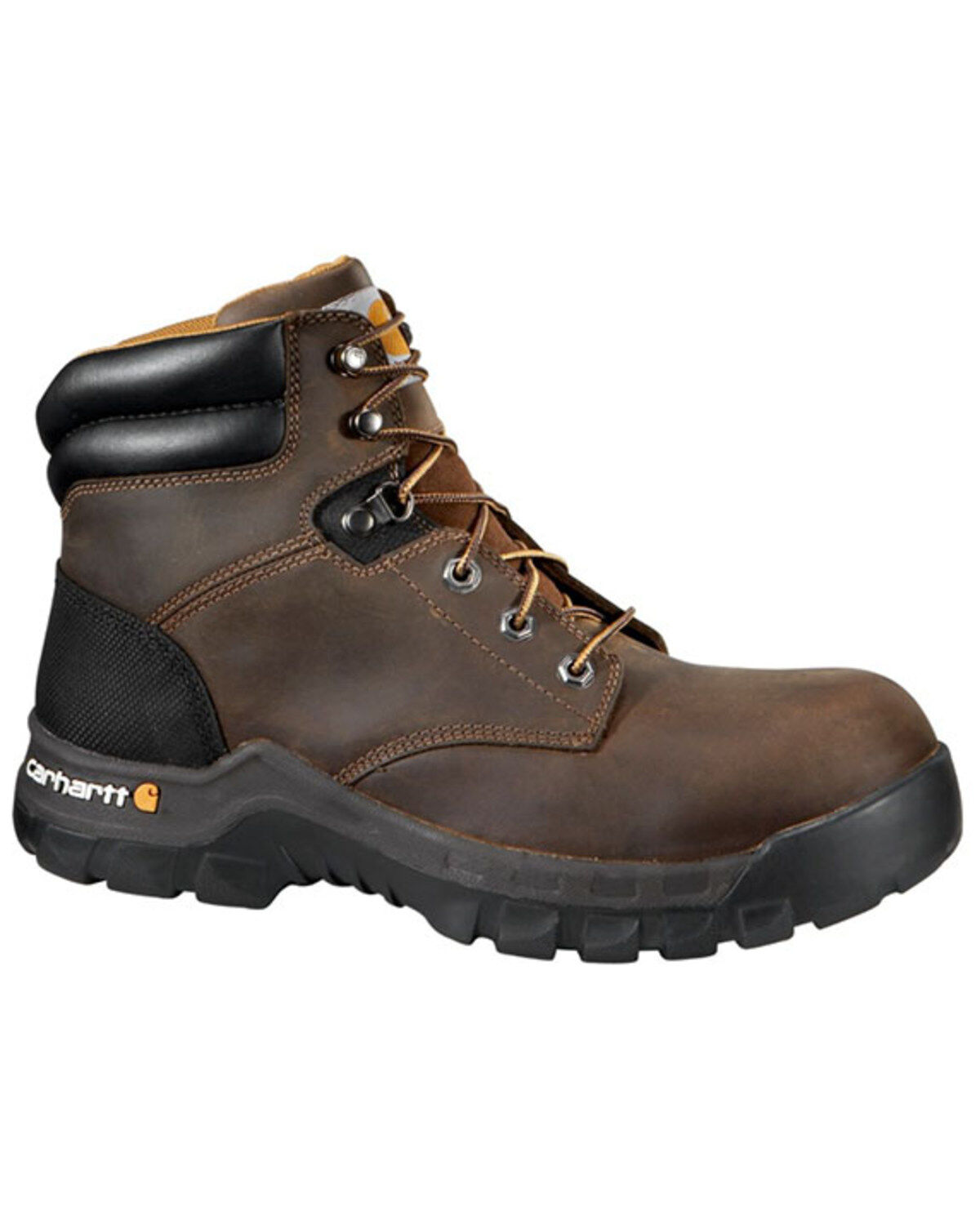 Image #2 - Carhartt Men's Rugged Flex® 6" Lace-Up EH Work Boots - Soft Toe, Brown, hi-res