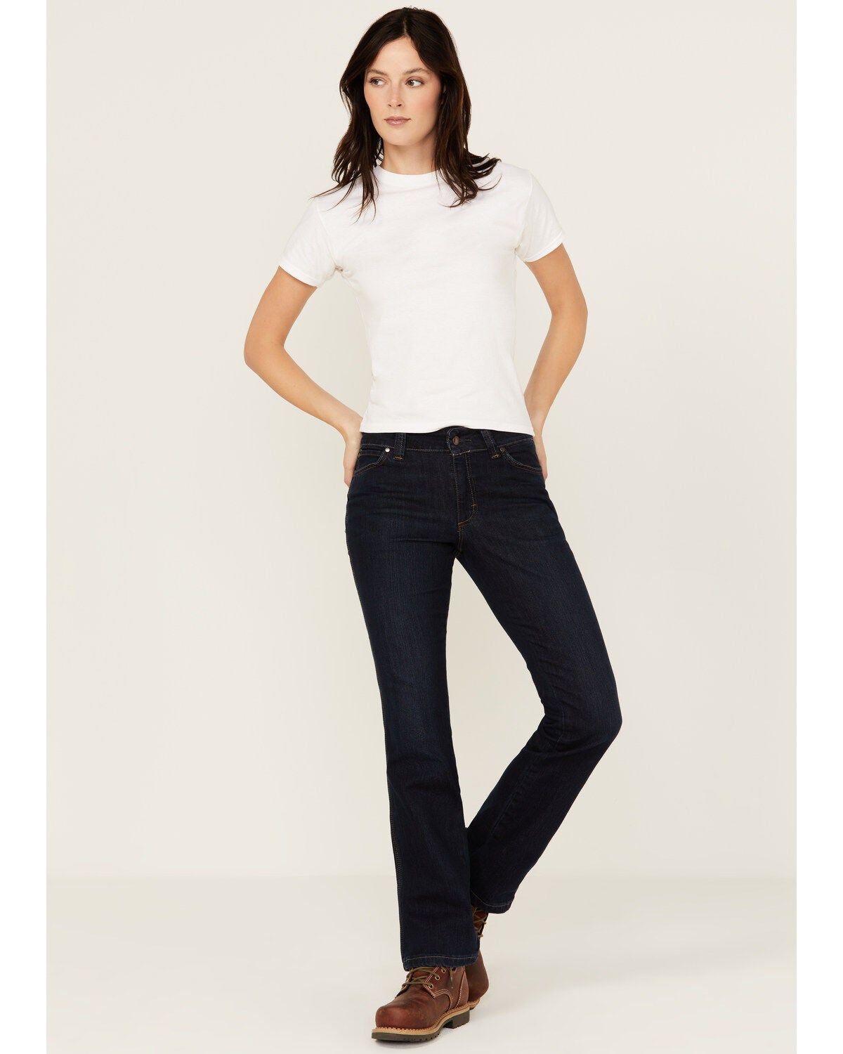 Wrangler Riggs Women's Dark Wash Bootcut Work Jeans, Blue, hi-res