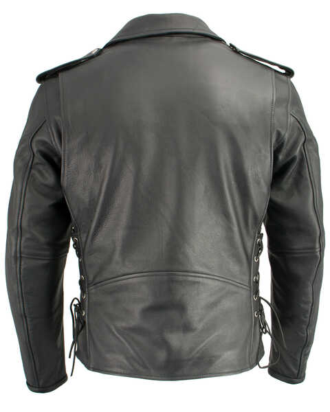 Image #3 - Milwaukee Leather Men's Classic Side Lace Concealed Carry Motorcycle Jacket - 5X, Black, hi-res