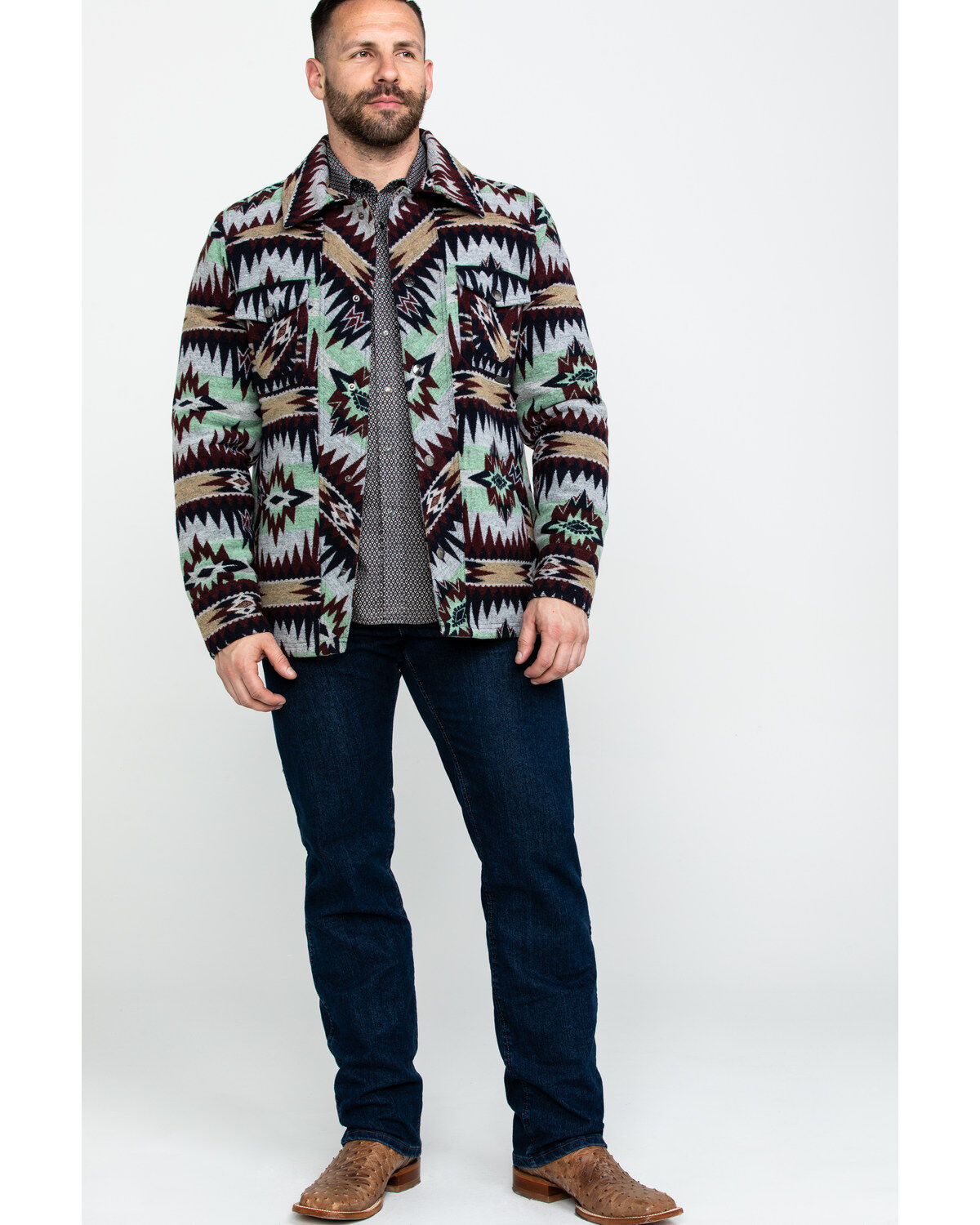 mens aztec wool jacket