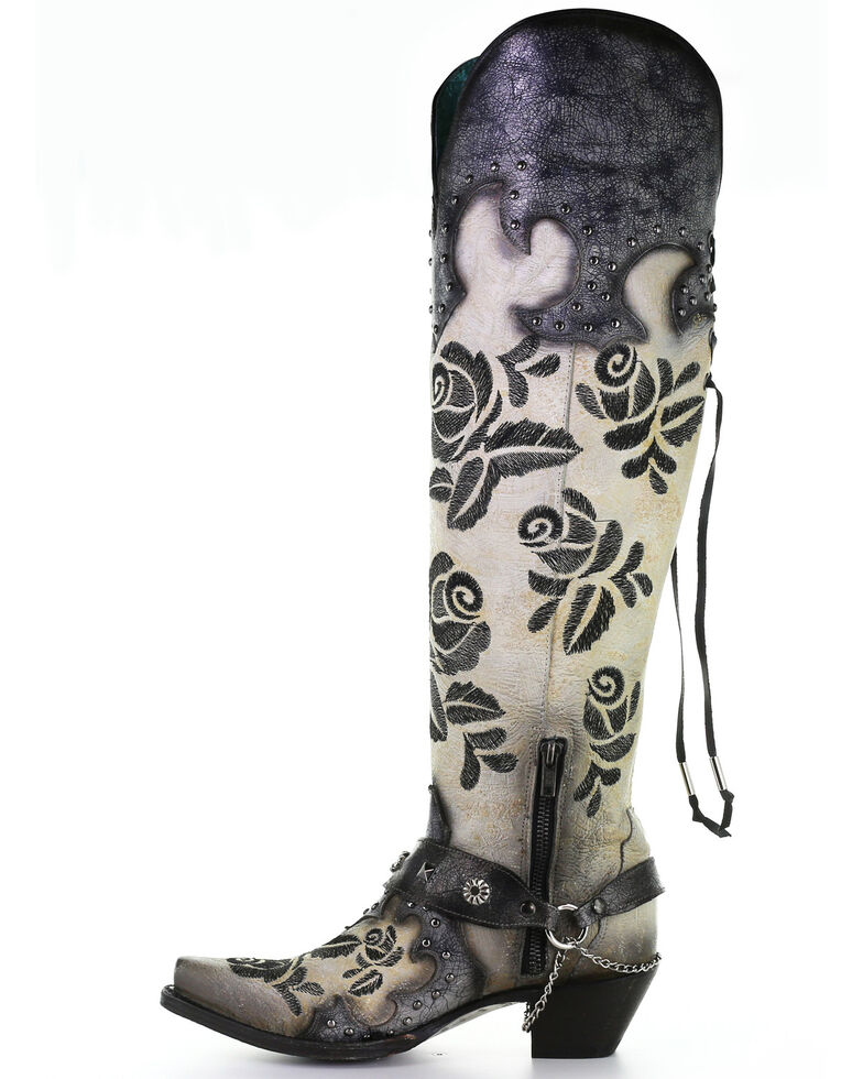 Corral Women's Rose Embroidery Western Boots - Snip Toe | Boot Barn