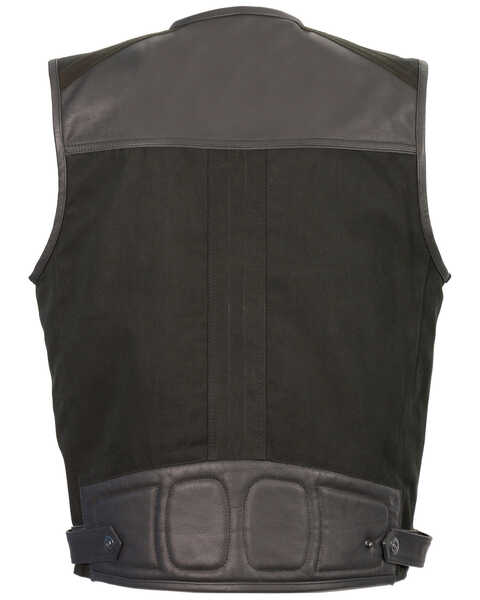 Image #3 - Milwaukee Leather Men's Leather & Canvas Zipper Front Super Utility Multi Pocket Vest, , hi-res