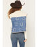 Image #4 - Fornia Women's Boot Barn Exclusive Sherpa Horseshoe Denim Vest, Cream, hi-res