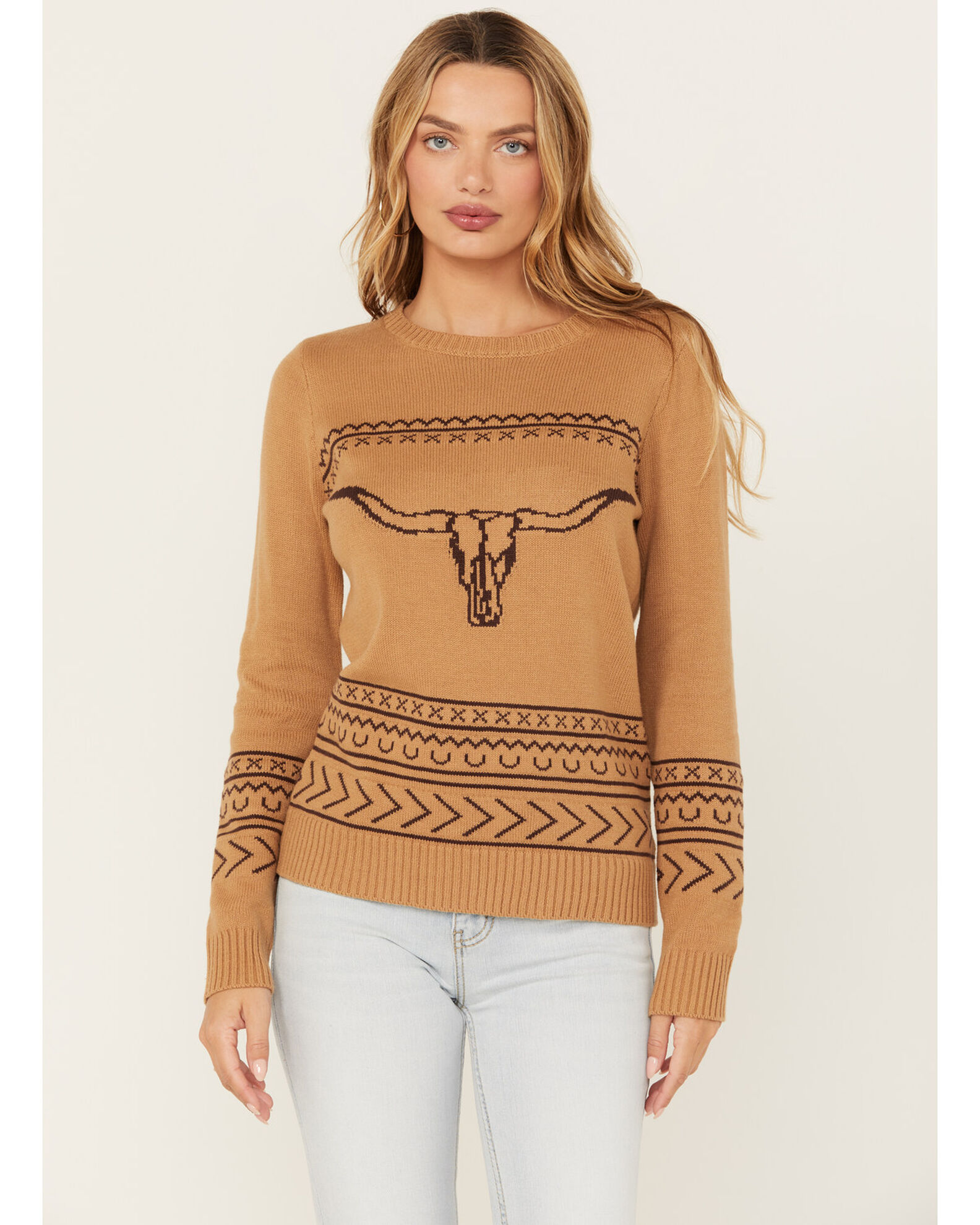 Cotton & Rye Women's Long Horn Sweater