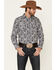 Image #1 - Rock & Roll Denim Men's Southwestern Striped Long Sleeve Snap Western Shirt, Black, hi-res
